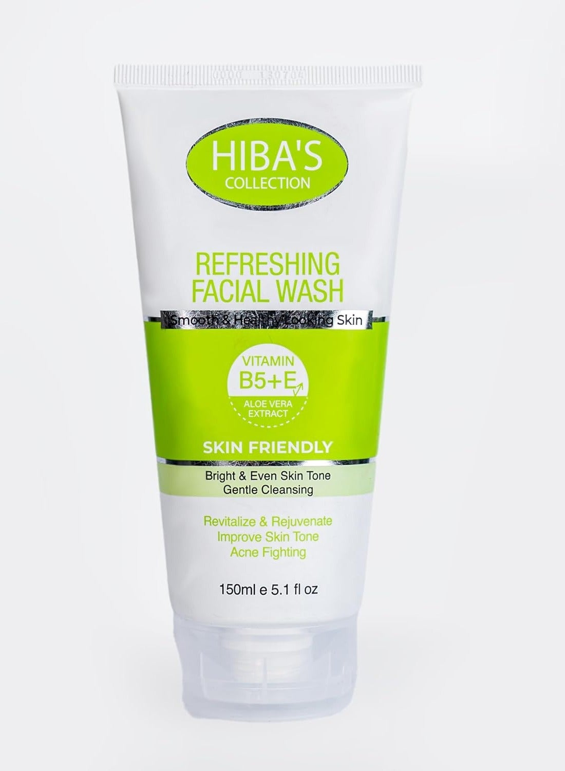 HIBA'S COLLECTION Refreshing Facial Wash Smooth & Healthy Looking Skin with Vitamin B5+E Aloe Vera Extract Skin Friendly Bright & Even Skin Tone Gentle Cleansing 150ml 5.1 fl oz