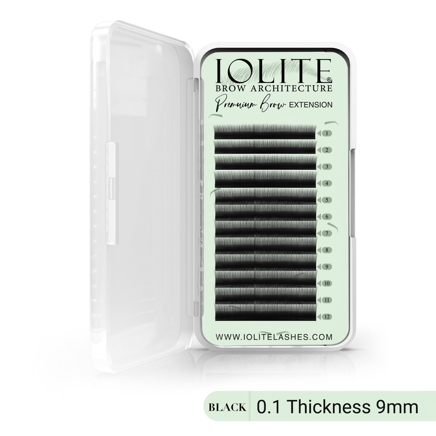 Premium Eyebrow Extension Brow Natural False Eyebrows in Tray - Brow Extension 0.07T Thickness ; Length - 8mm, 9mm, Mix -Black - Mix