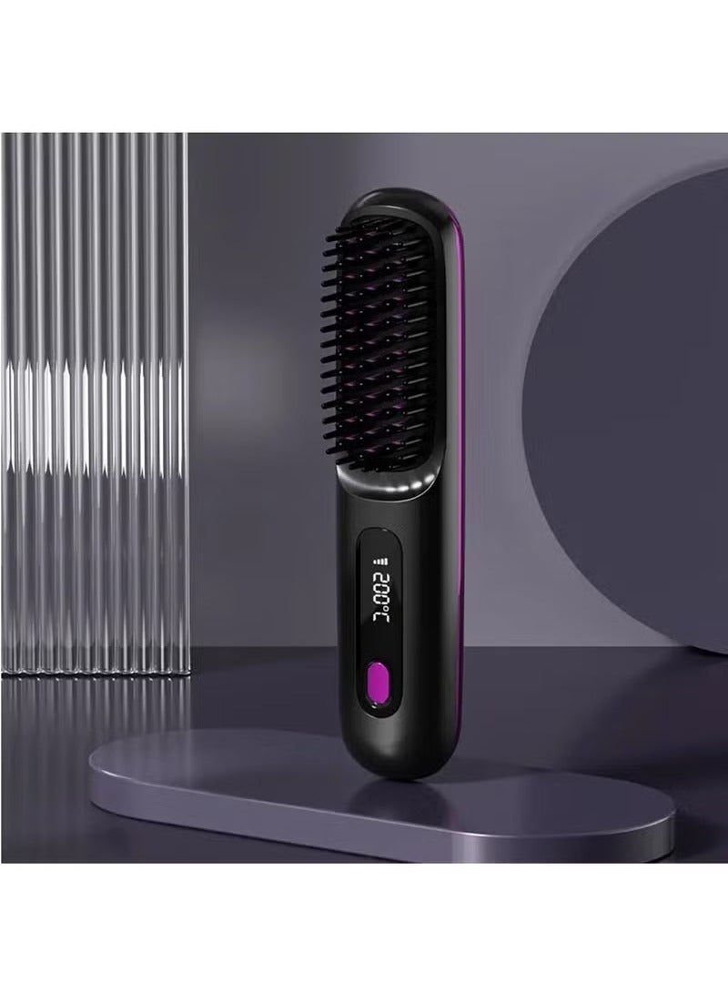 3-Speed Portable Hair Straightener - Fast Heating, Constant Temperature Anti-Hot Design, LED Display, USB Charging - Professional Shape Long-Lasting Bright for Home, Travel, Holidays (Black)