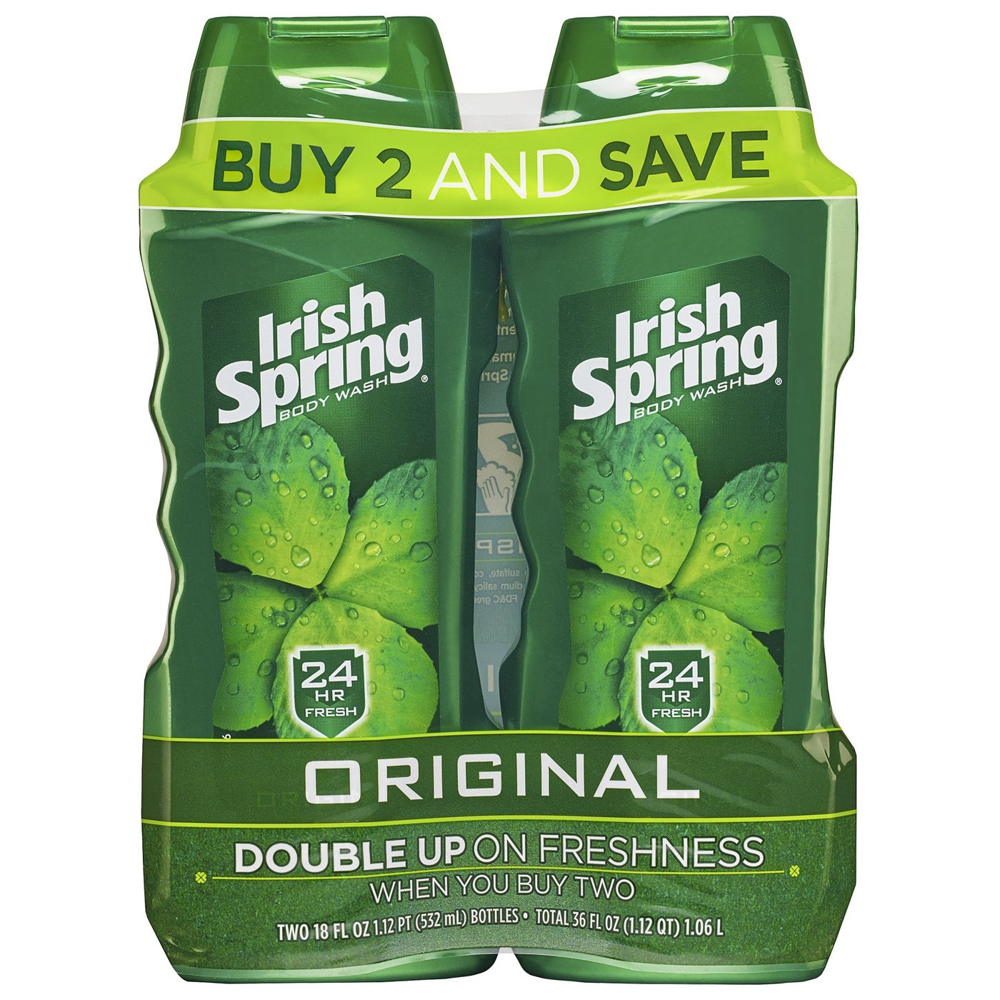 Irish Spring Body Wash for Men, Original- 18 ounce (2 count)