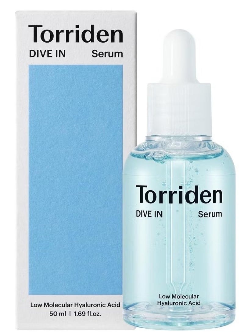 Torriden DIVE-IN Low-Molecular Hyaluronic Acid Serum, 1.69 fl oz | Fragrance-free Face Serum for Dry, Dehydrated, Oily Skin | Vegan, Clean, Cruelty-Free Korean Skin Care