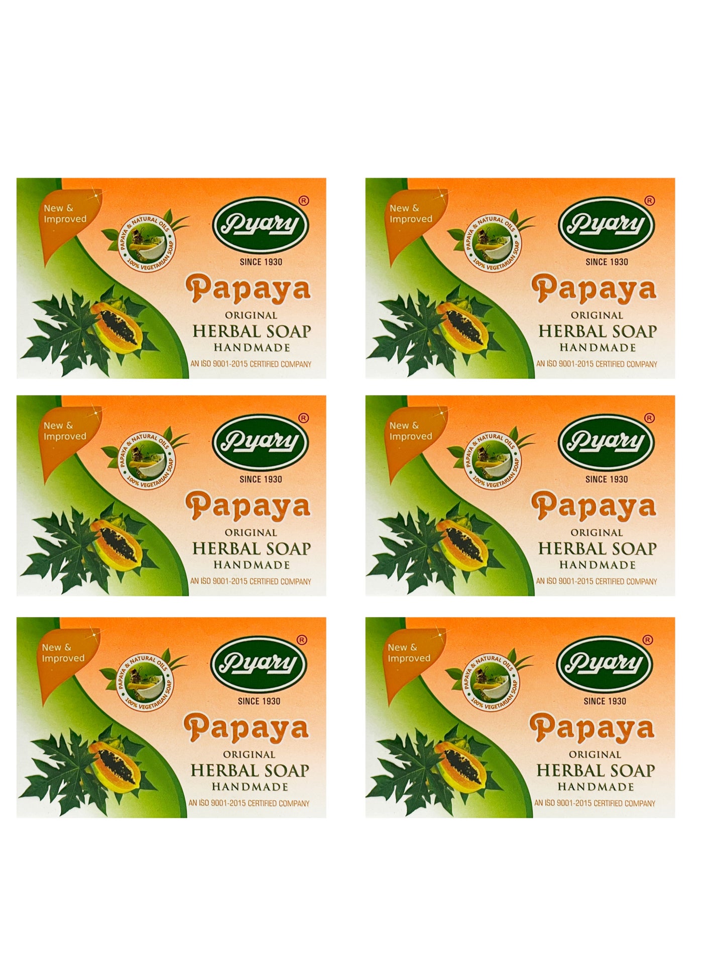 Pack Of 6 Papaya Original Herbal Soap Handmade