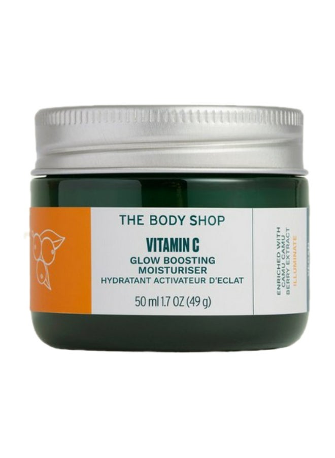 Vitamin C Glow-Boosting Moisturiser – Hydrating Face Cream with Camu Camu Berry Extract | Brightens Dull, Tired Skin, Boosts Radiance, Provides Instant Glow | Lightweight, Non-Greasy, Vegan, 50 ml