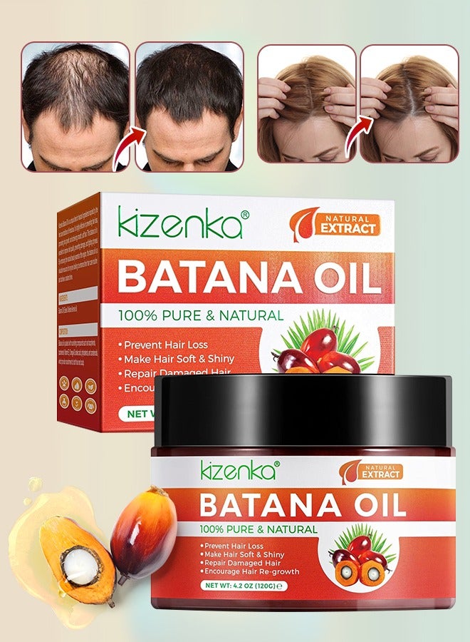 120g Natural Batana Oil Hair Butter Raw Batana Oil for Hair Growth Batana Oil Enhance Hair Strength Prevent Hair Loss Repair Splitting Drying Hair Growth Oil Organic Batana Hair Oil