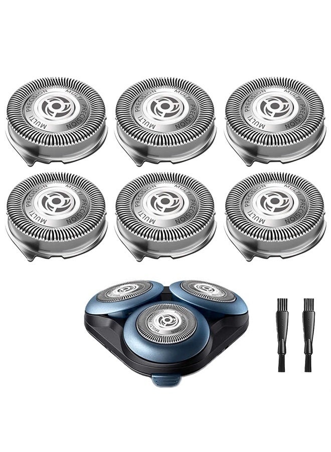 SH50/52 Replacement Head Blades Fit for Philips Series 5000 Electric Shavers, AquaTouch, PowerTouch, MultiPrecision Shaving Razor Heads Fit for Norelco 5210 5100 5590 PT730 AT830 Shavers, 6 Pack