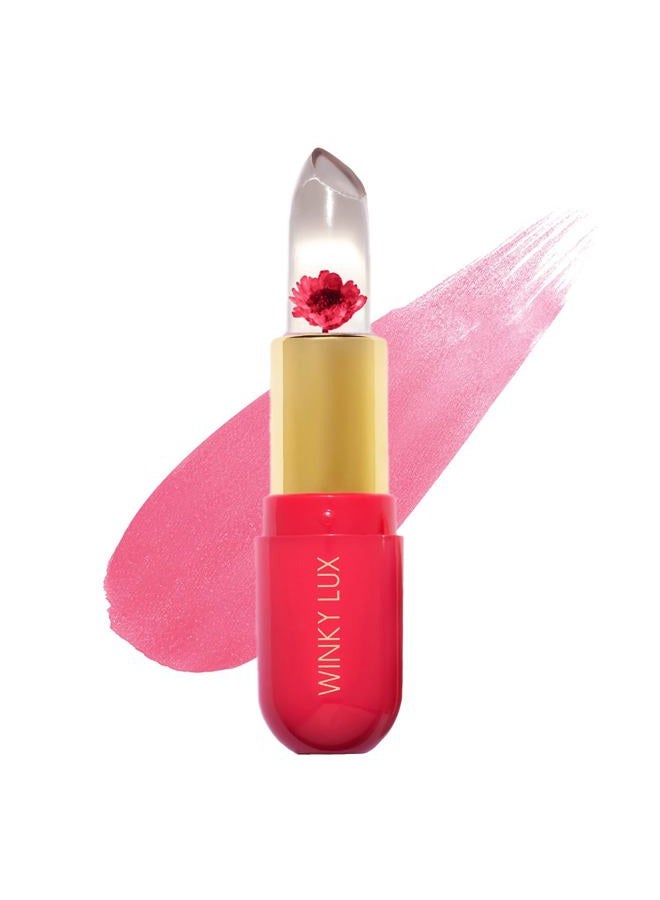 Flower Balm, pH Lip Balm, Color Changing Lipstick and Tinted Lip Balm Stain, Vegan & Cruelty Free Lip Balm, Hydrate & Plump, Sheer Pink Lipstick, Pink Flower