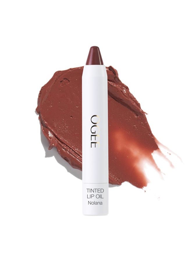 Tinted Sculpted Lip Oil - Lip Stain Made with 100% Organic Coconut Oil, Jojoba Oil, and Vitamin E - Best as Lip Balm, Lip Color or Lip Treatment - NOLANA