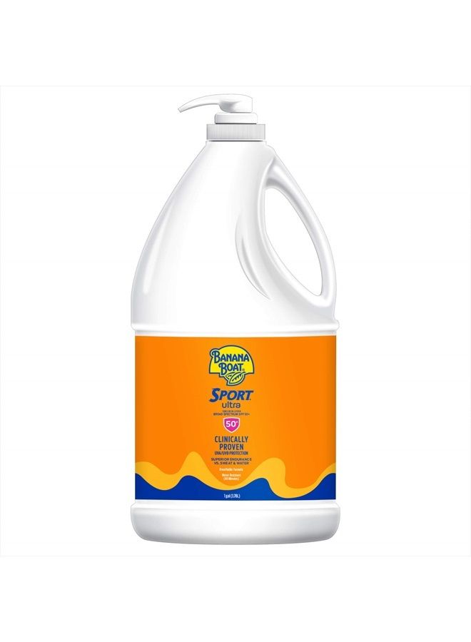 Sport Ultra SPF 50 Sunscreen Lotion, 128oz | Bulk Sunscreen, Banana Boat Sunscreen SPF 50 Lotion, Oxybenzone Free Sunscreen, Banana Boat Lotion Sunscreen Bulk SPF 50, 128oz