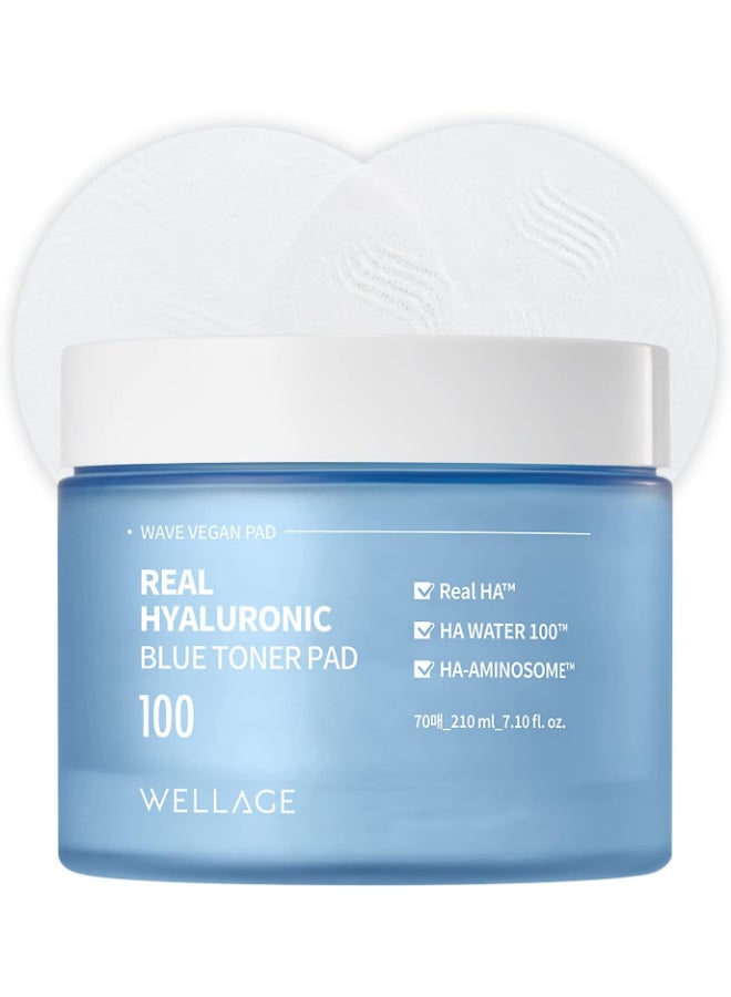 Wellage Real Hyaluronic Blue Toner Pad