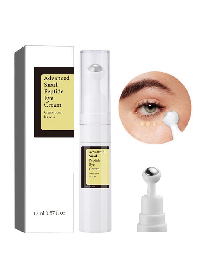 Advanced Snail Peptide Eye Cream-Anti Wrinkle Eye Cream for Dark Circles and Puffiness Reduce Fine Lines and Wrinkles with Electric Applicator Anti Aging Line Smoothing Skin Care Treatment