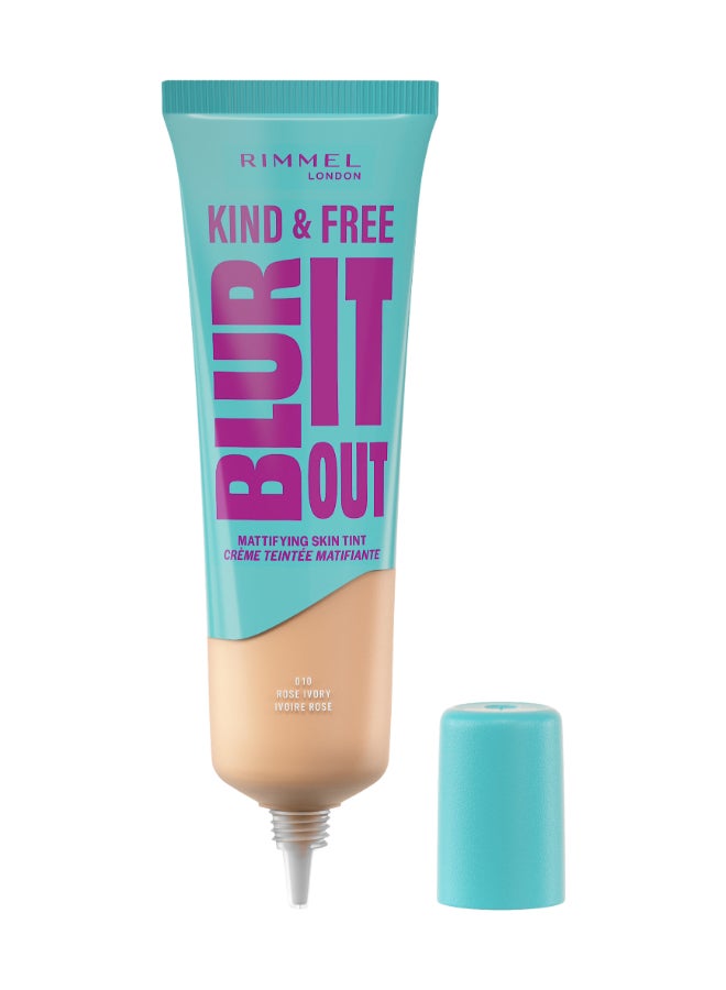 Kind And Free Blur It Out Mattifying Skin Tint - 010 - Rose Ivory, 30Ml