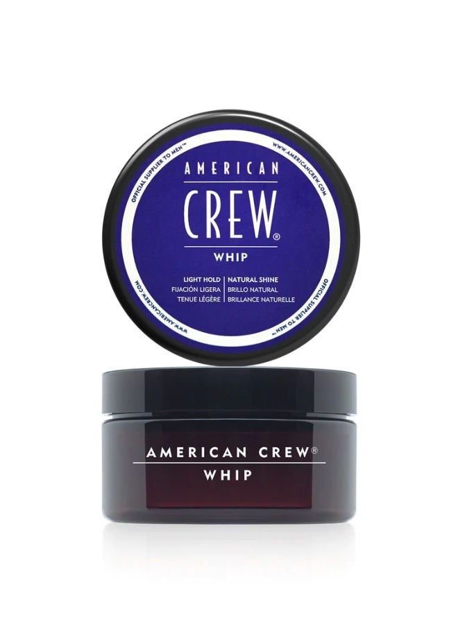 American Crew Men's Whip Styling Cream – Lightweight Hold with Natural Shine, Subtle Texture, and Healthy Finish (85g)