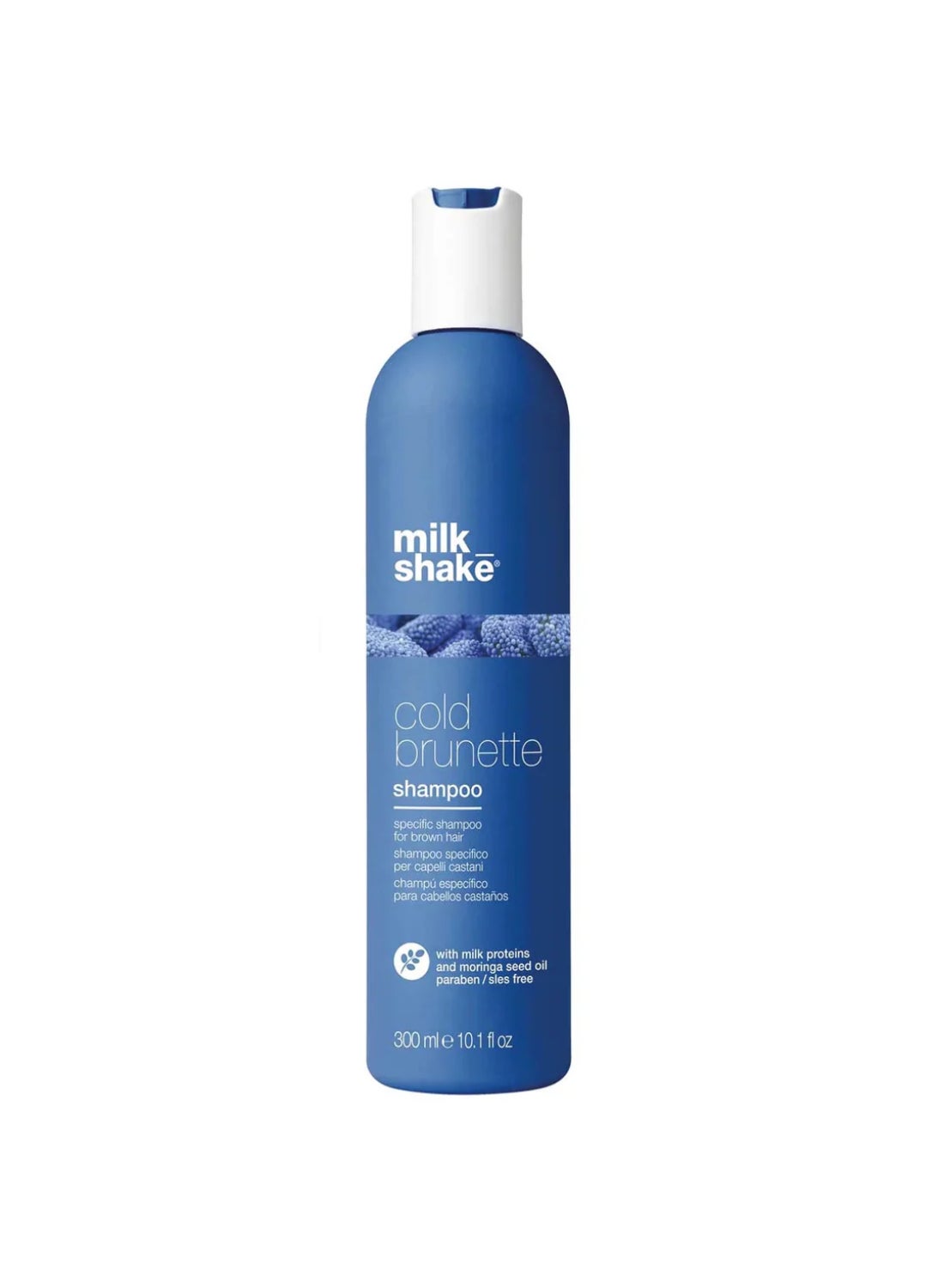 Cold Brunette Shampoo – Blue Pigment Anti-Brass Shampoo for Brown, Light Brown & Dark Blonde Hair – SLES & Paraben Free with Moringa Oil, Milk Proteins & Integrity 41 for Softness, Shine & Color Protection, 300ml