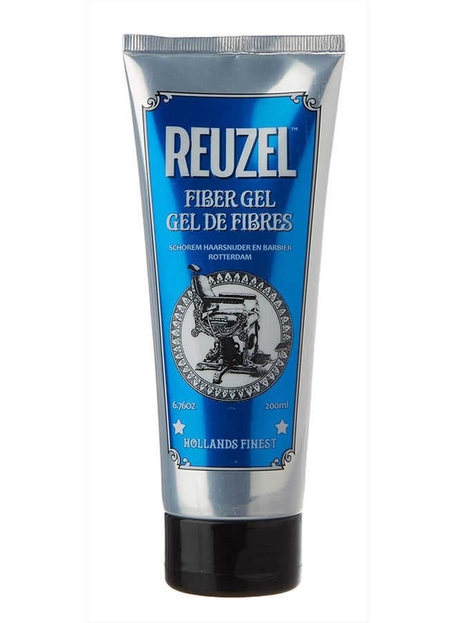 Reuzel Fiber Gel for Men - Alcohol Free Formula - Subtle, Sugary Rum Fragrance - Non Sticky and Flake Free - Adds Fullness and Structure To The Hair - Firm Holding Power - Easy To Wash Away - 6.76 Oz
