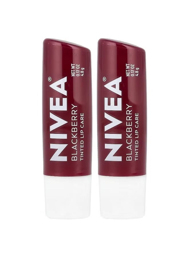 NIVEA, Tinted Lip Care, Blackberry, 2 Pack, 0.17 oz (4.8 g) each