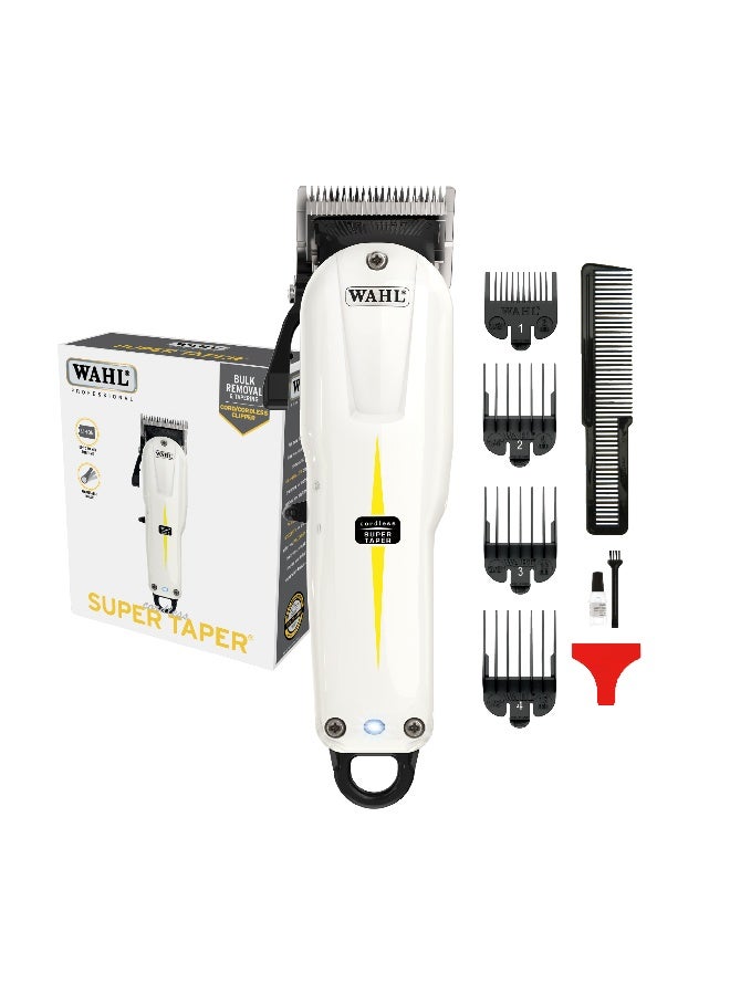 Wahl Professional Super Taper Clipper | Cord-Cordless | 4 Attachment Combs | Taper Blade | 3 Pin - GCC | 08591-036