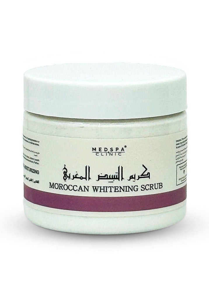 Moroccan Whitening Scrub 300g After Bath for Face and Body, Enriched with Vitamine E and Natural Extracts, Peeling, Softner, Moisturizer, Collagen. Travel Pack