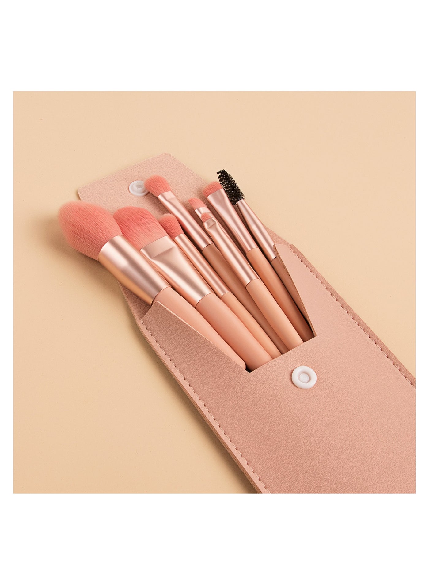 8 Pieces Mini Makeup Brush Set, Advanced Synthetic Foundation Brush Pressed Powder Concealer Brush Eyelash Eyeshadow Eyebrow Brush Lip Brush (Pink)