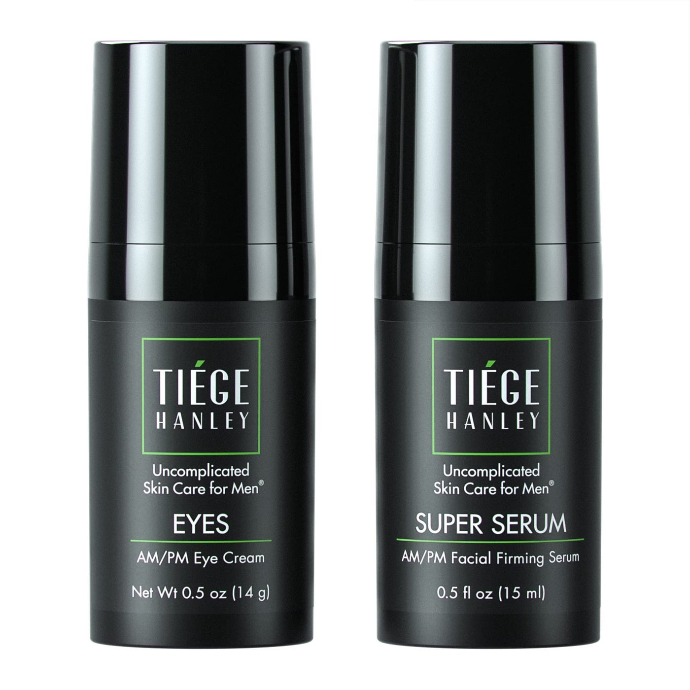 Tiege Hanley Anti Aging Bundle for Men, Eye Cream and Face Serum With Peptides, Hyaluronic Acid, and Vitamin B3 to Help Reduce the Look of Wrinkles and Dark Circles, Menâ€™s Skin Care, 2 Piece Set