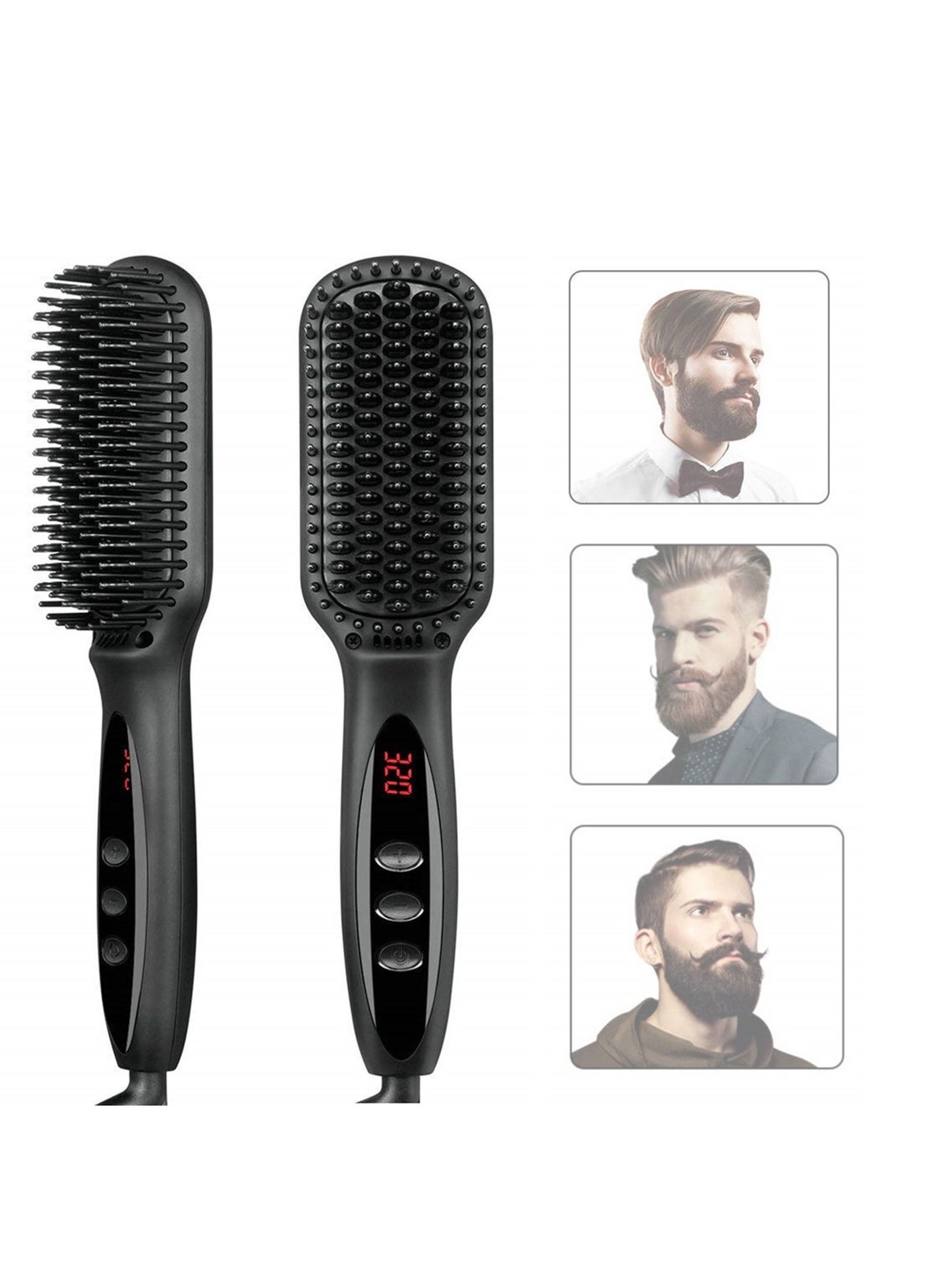 Hair Straightener Brush Ionic Straightening with Fast MCH Ceramic Heating Anti-Scald Auto Temperature Lock and Auto-Off Function Portable Comb for Home Travel