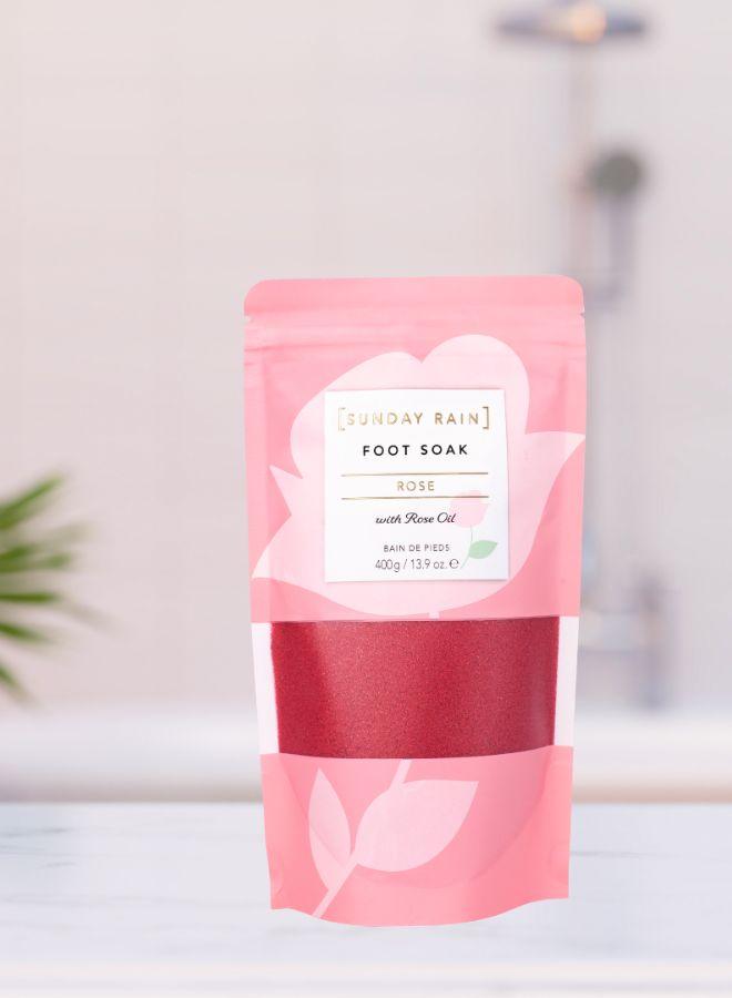 Rose Foot Soak – 400g | Relaxing Floral Foot Bath Crystals | Hydrating & Softening Soak for Tired Feet | At-Home Spa Pedicure Essentials
