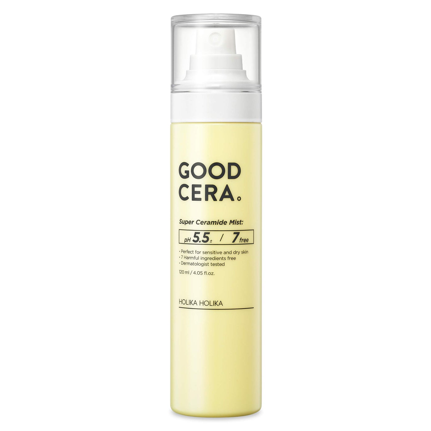 HOLIKA HOLIKA Good Cera Super Ceramide Mist - Hydrating Facial Mist with Power Ceramide for Moisture Barrier - Korean Skincare pH 5.5 Soothing Spray for Dry Sensitive Skin, 4.05 fl.oz.