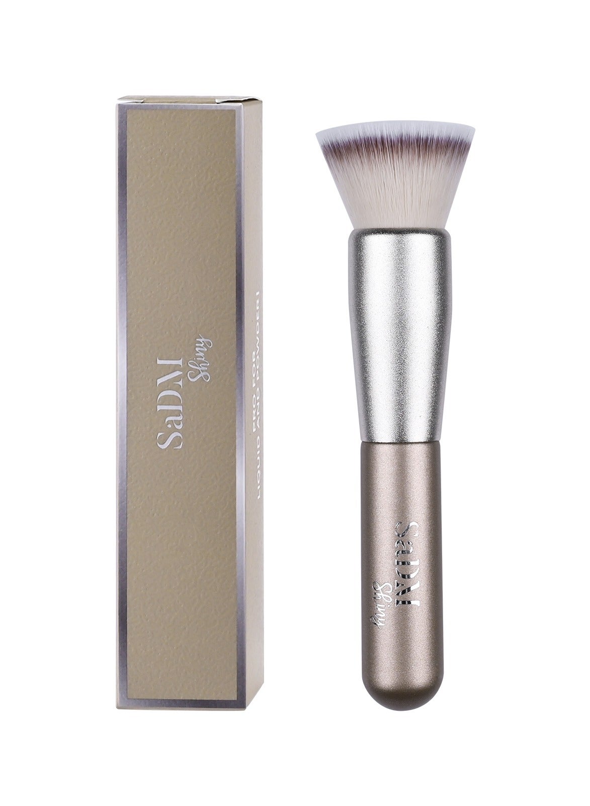 SaDM Shiny Kabuki Foundation Brush – Vegan, Multipurpose Brush for Liquid & Powder Makeup Application