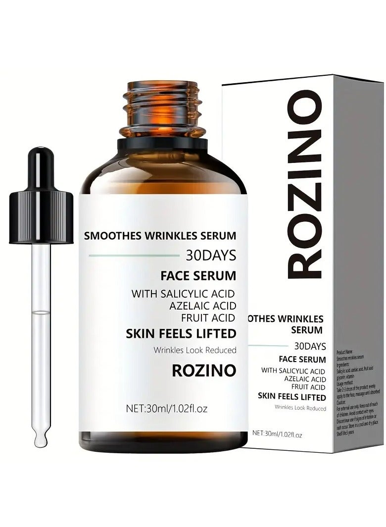 ROZINO Hydrating Face Serum, 30ml - Smooths Wrinkles & Fine Lines, Refreshing & Easy Absorption, Balances Oil & Water for Radiant Skin, Long-Lasting Moisture