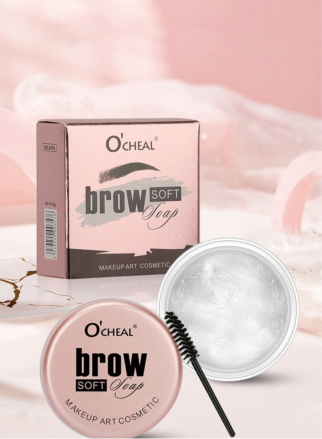 Eyebrow Gel, Clear Brow Glue 3D Extreme Hold Long Lasting Eyebrow Setting Gelm, Eyebrow Wax Kit Soap Kit for Styling and Sculpting - Shaping and Defining Effect-Vegan & Cruelty-Free（Brow Brush Included）