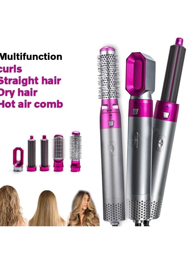 Hair Dryer 5 in 1 Hair Blower Brush Hair Curler, Hair Curler, Electric Hair Dryer, Rotating Hot Air Brush for All Hairstyles