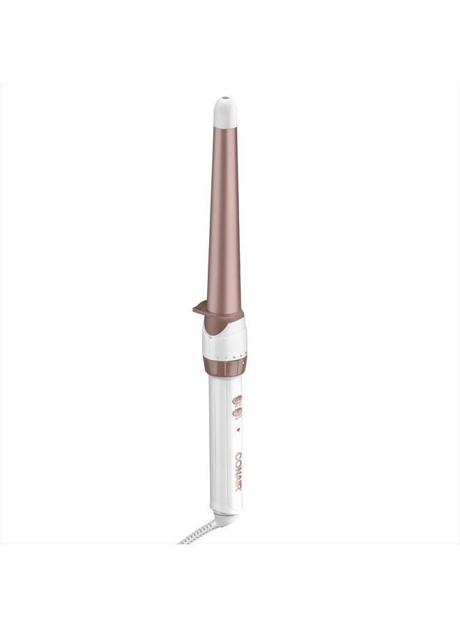 Double Ceramic 1 1/4-inch to 3/4-inch Curling Wand, Tapered wand produces beachy waves