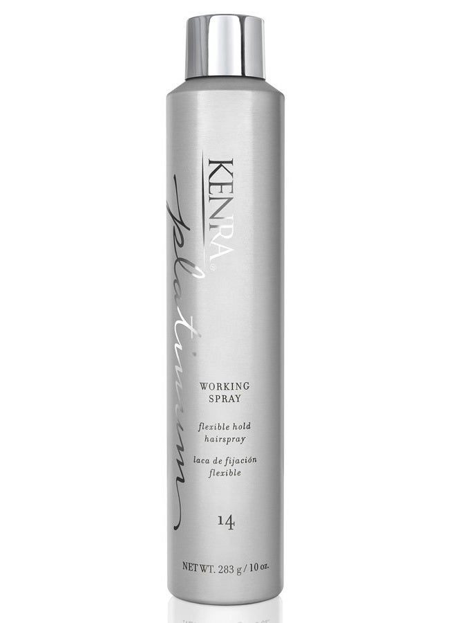 Kenra Platinum Working Spray 14 80% | Flexible Hold Hairspray | Fast-Drying, Non-Sticky | Creates Volume & Texture | Leaves Hair With Frizz-Free Shine | All Hair Types | 10 oz