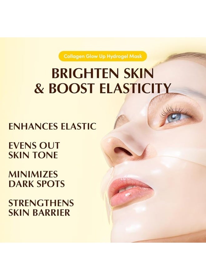 Collagen Glow Up Hydrogel Mask 4 Sheets | Hydrating & Radiance Boosting Face Mask | Skin Glow, Elasticity & Moisture Care - image 4
