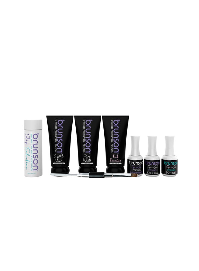 Polygel Kit salon-quality nails in 1Sec, poly nail gel shimmer long-lasting acrylic nails Soak off UV/LED hard gel for nail extension, builder gel for fake nails, manicure nail art Nail Extension Gel