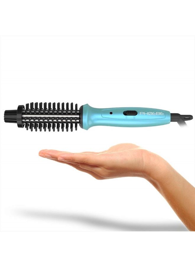 Mini Curling Iron PHOEBE 3/4 Inch Dual Voltage Ceramic Tourmaline Ionic Hot Curler Brush with Traveling Bag for Europe, Professional, Travel for Short Hair
