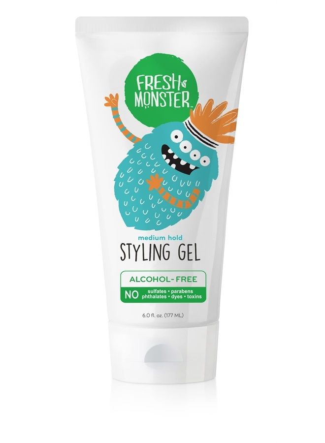 Kids Hair Styling Gel, Medium Hold Alcohol-Free, Natural Hair Gel for Kids & Toddlers (6oz.)