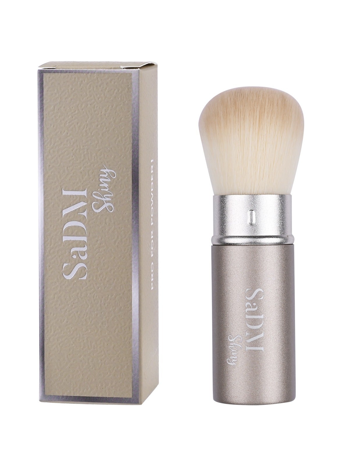 SaDM Shiny Retractable Powder Brush – Portable, Multipurpose Makeup Brush for Travel & On-the-Go Application