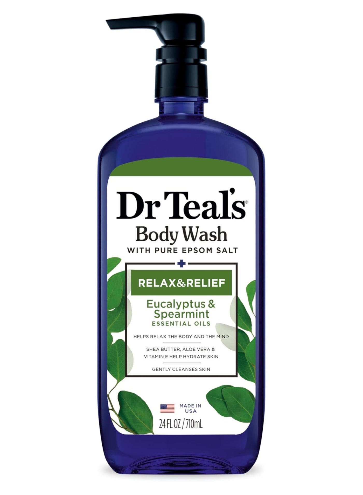 Dr Teal's Epsom Salt Body Wash – 710ml, Eucalyptus & Spearmint with Essential Oils