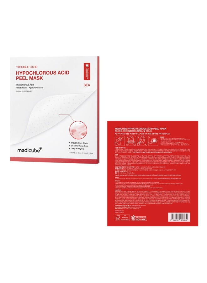 Medicube Hypochlorous Acid Peel Mask Brightening Toning Soothing Sheet Pack Korean Skincare 3 Sheets