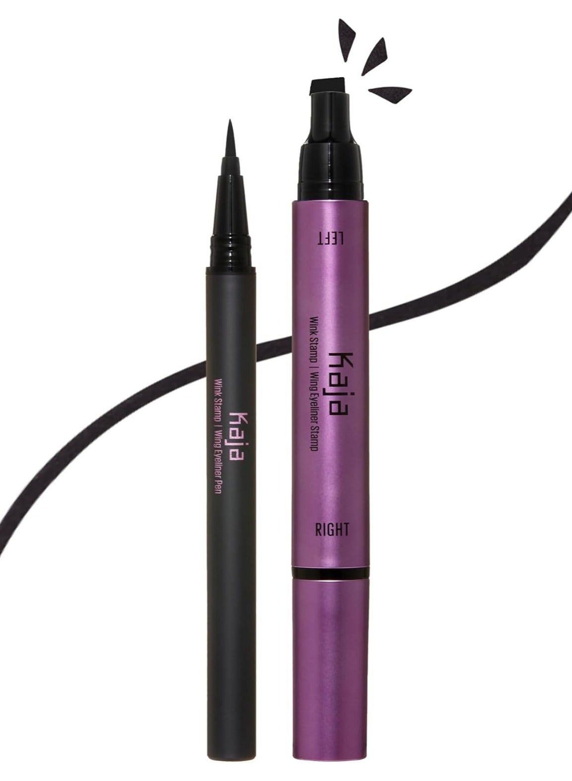 Winged Eyeliner Set (Purple)- Wink Stamp & Original Eyeliner with Avocado Extract, Double-Ended Wing, Smudge-Proof, Waterproof, Matte Finish, Long Lasting