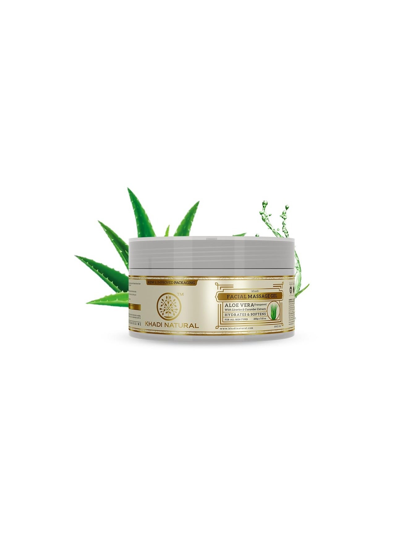 Khadi Natural Ayurvedic Aloevera Gel (Transparent)| Deeply moisturizing| Unique non sticky formula| Makes skin soft and supple| Suitable for All Skin Types| 200 gm