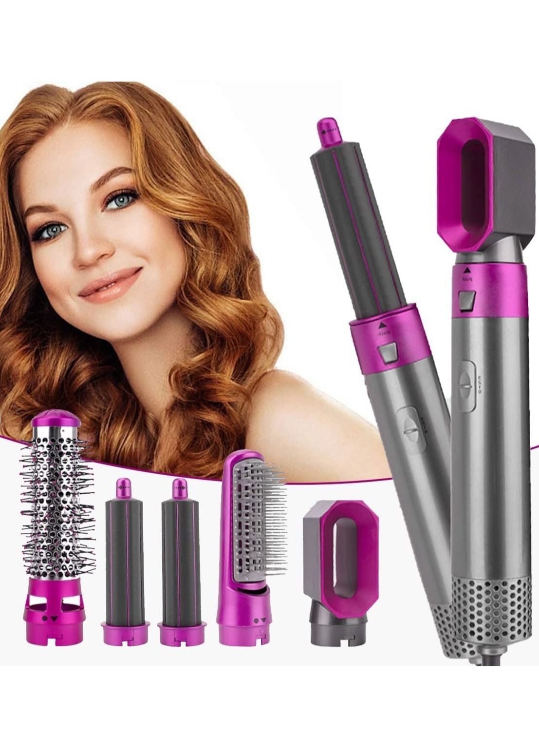 5 in 1 Hair Dryer Brush, Detachable Multifunctional Dryer Styling Tool, Negative Ionic Blow Dryer & Volumizer Styler Hot Air Brush, Curling Iron Dual-Purpose Styling Brush for All Hairstyle