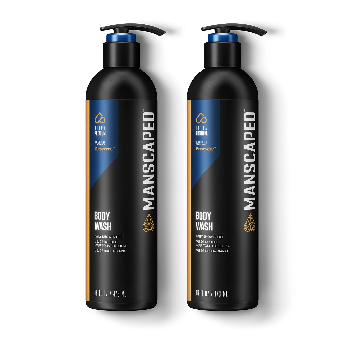 MANSCAPEDÂ® Menâ€™s UltraPremium PersevereÂ® Body Wash, Luxurious Clean Formula Infused with Aloe Vera and Sea Salt, Refreshing and Nourishing Daily Shower Gel for Hydrating Skin, (16 oz), 2 Pack