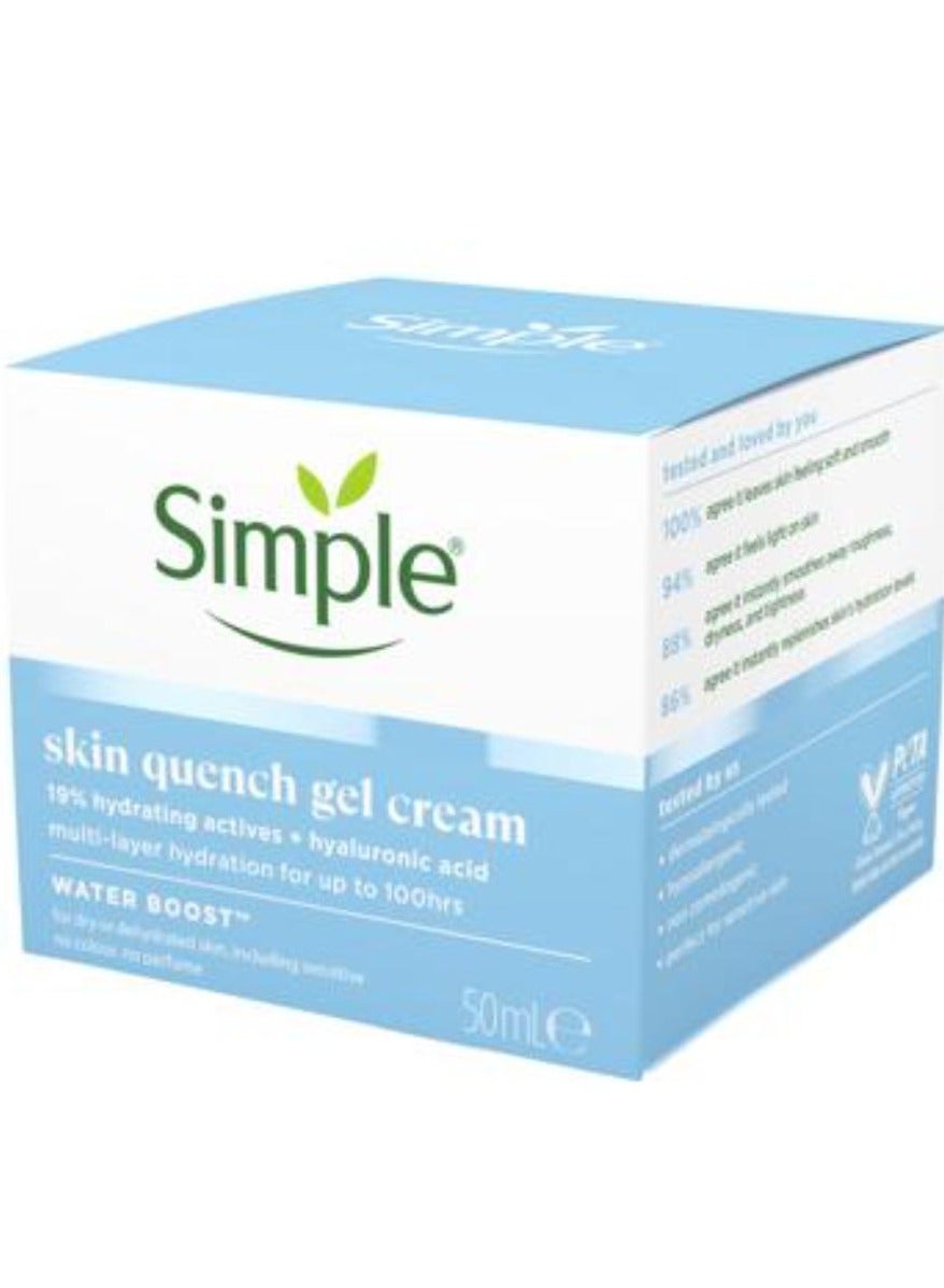 Water Boost Skin Quench Gel Face Cream with 19% Hydrating Actives and Hyaluronic Acid Moisturiser for Dry Skin 50 ml