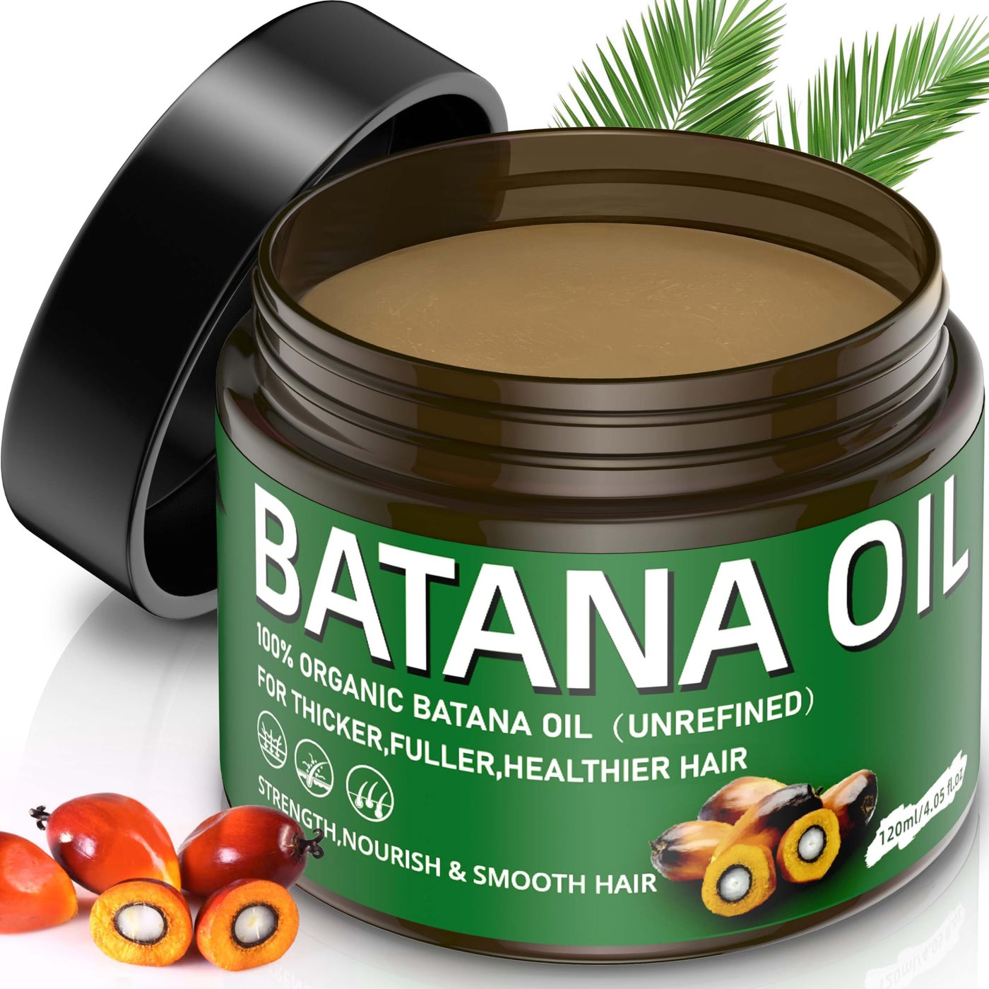 Raw Batana Oil for Hair Growth 100% Natural Raw and Pure Unrefined Batana Oil Dr. Sebi Organic,Prevent Hair Loss,Restores Damaged Hair and Scalp,Moisturize Scalp 4.05 OZ
