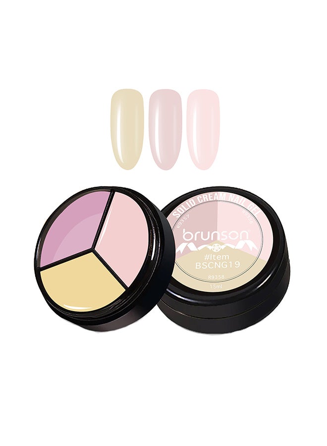 3Colors 3 in 1 Nail UV Gel Polish Cream Gel Nail Polish Soak off Solid Color Gel Nail Art Manicure Gel 15ml BSCNG19