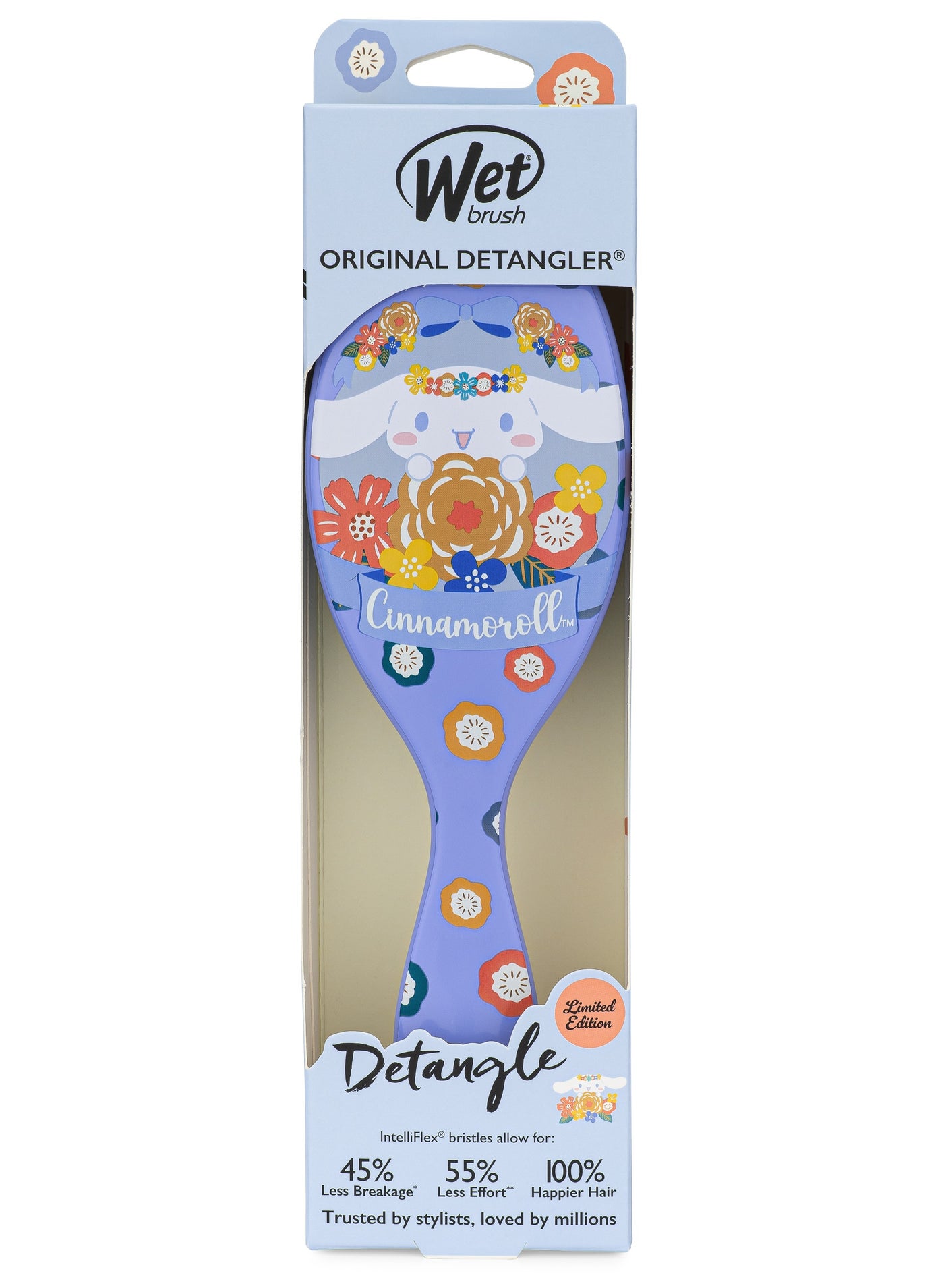 Wet Brush Hello Kitty and Friends Cinnamoroll Detangling Hair Brush – IntelliFlex Bristles for Effortless, Pain-Free Brushing – Reduces Hair Breakage & Tangles – For Wet & Dry Hair, All Hair Types