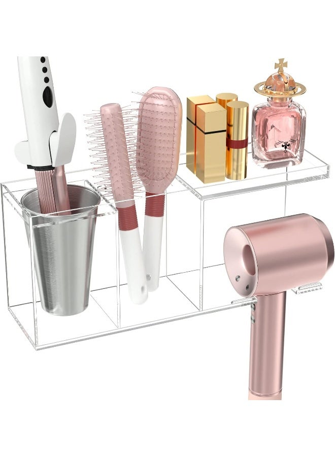 Hair Tools Organizer Wall Mount Clear Acrylic Hair Dryer Holder