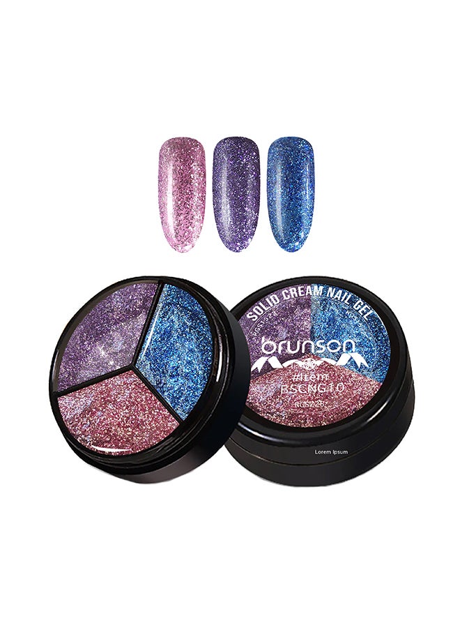 3Colors 3 in 1 Nail UV Gel Polish Cream Gel Nail Polish Soak off Solid Color Gel Glitter Nail Art Manicure 15ml BSCNG10