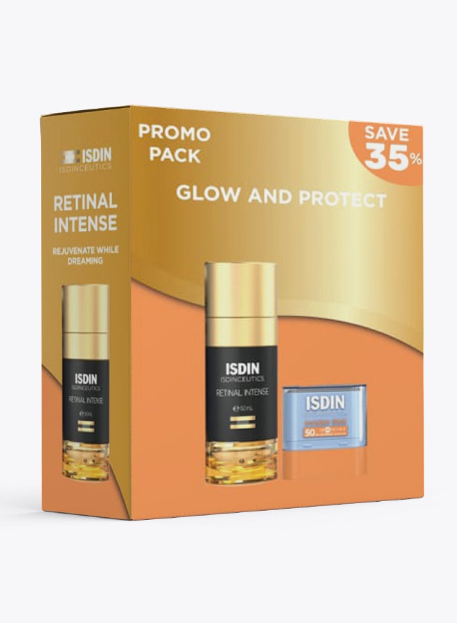 ISDIN Glow & Protect Kit - SAVE 35% - ISDINCEUTICS Retinal Intense Serum + ISDIN Invisible Stick SPF50